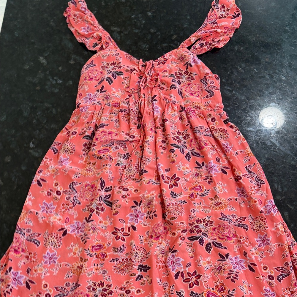 LOFT Floral Pink Casual Dress